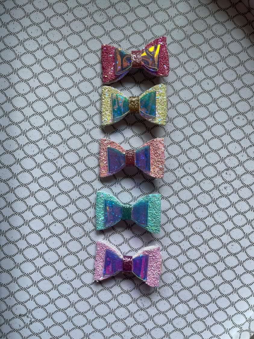 Glitter Shimmer Bows - Pack of 5