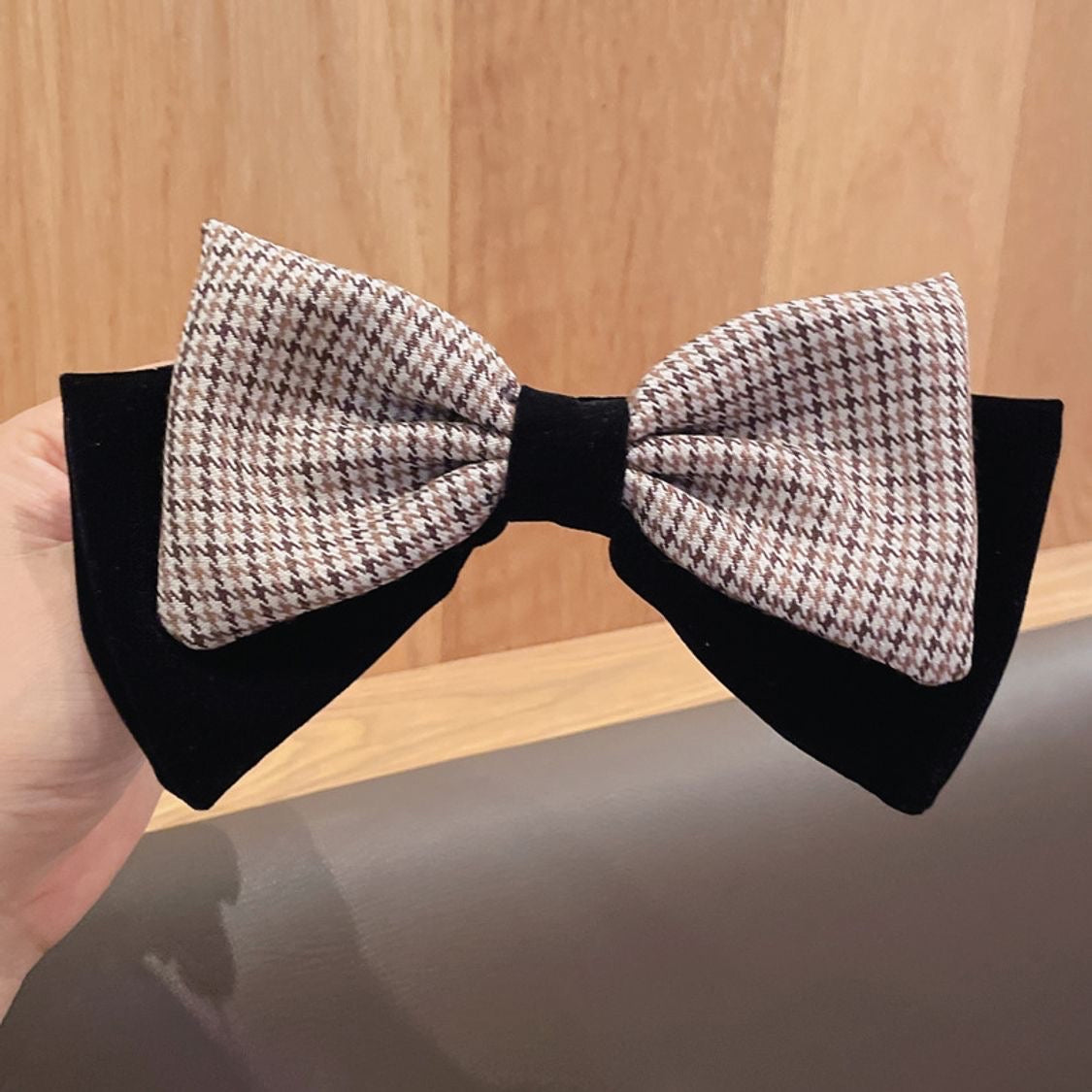 Black Check Bow