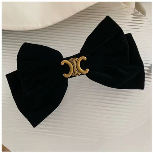 Black velvet cloth bow