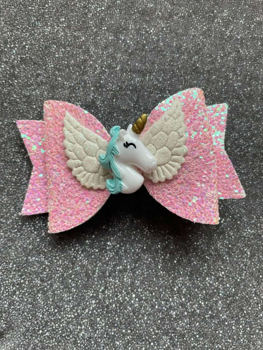 Unicorn Glitter Bows - Pink 2